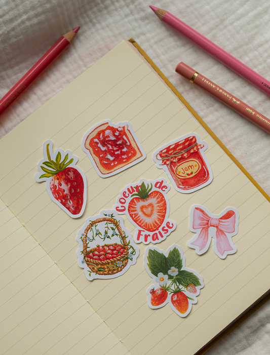 Lot stickers fraises 🍓