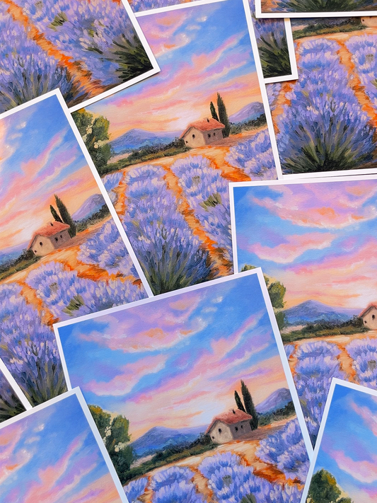 Tableau du mois de Juillet : coucher de soleil sur la provence 💜